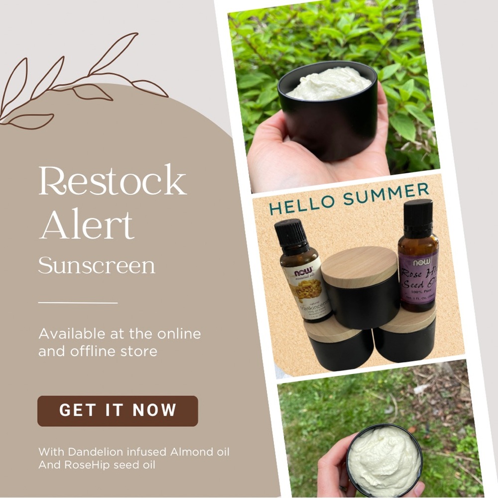 Natural Sunscreen with Almond and RoseHip Oil
